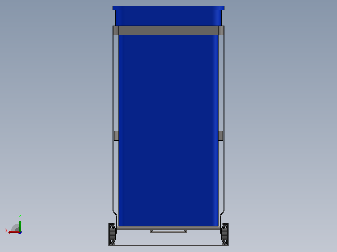 垃圾箱 垃圾处理设备simplehuman-35l-pull-out-trash-recycling-模型格式为 stp后视图