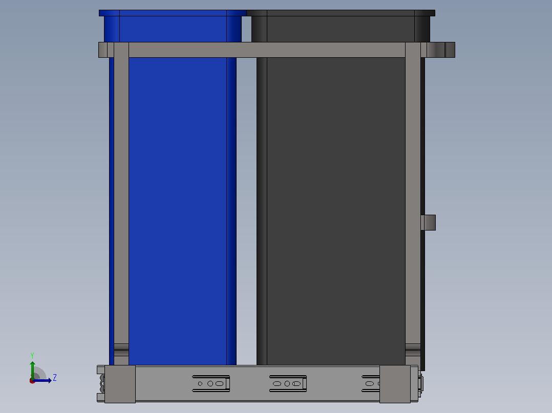垃圾箱 垃圾处理设备simplehuman-35l-pull-out-trash-recycling-模型格式为 stp左视图