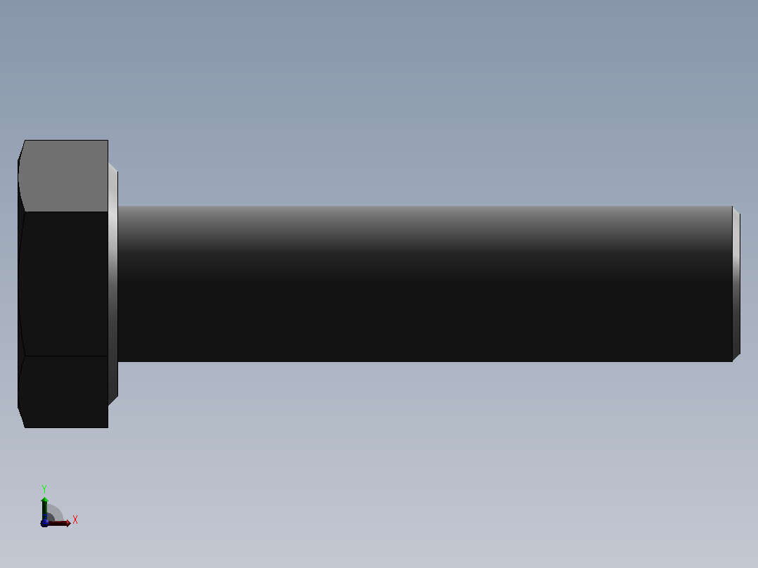 六角头螺栓M10×40右视图