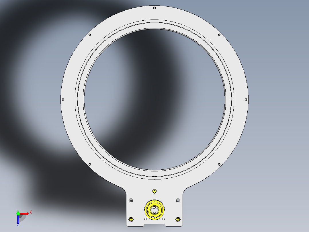 中空的高刚性转台俯视图