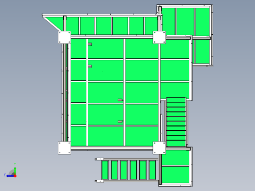 多层高空塔架3D数模图纸 STP格式右视缩略图
