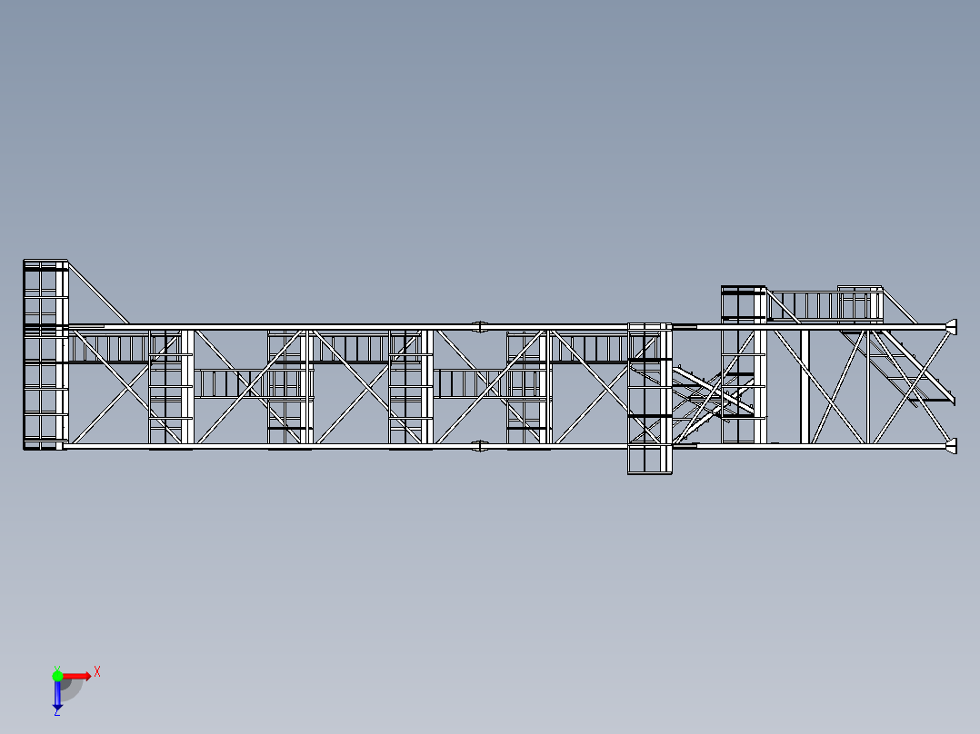 多层高空塔架3D数模图纸 STP格式俯视图
