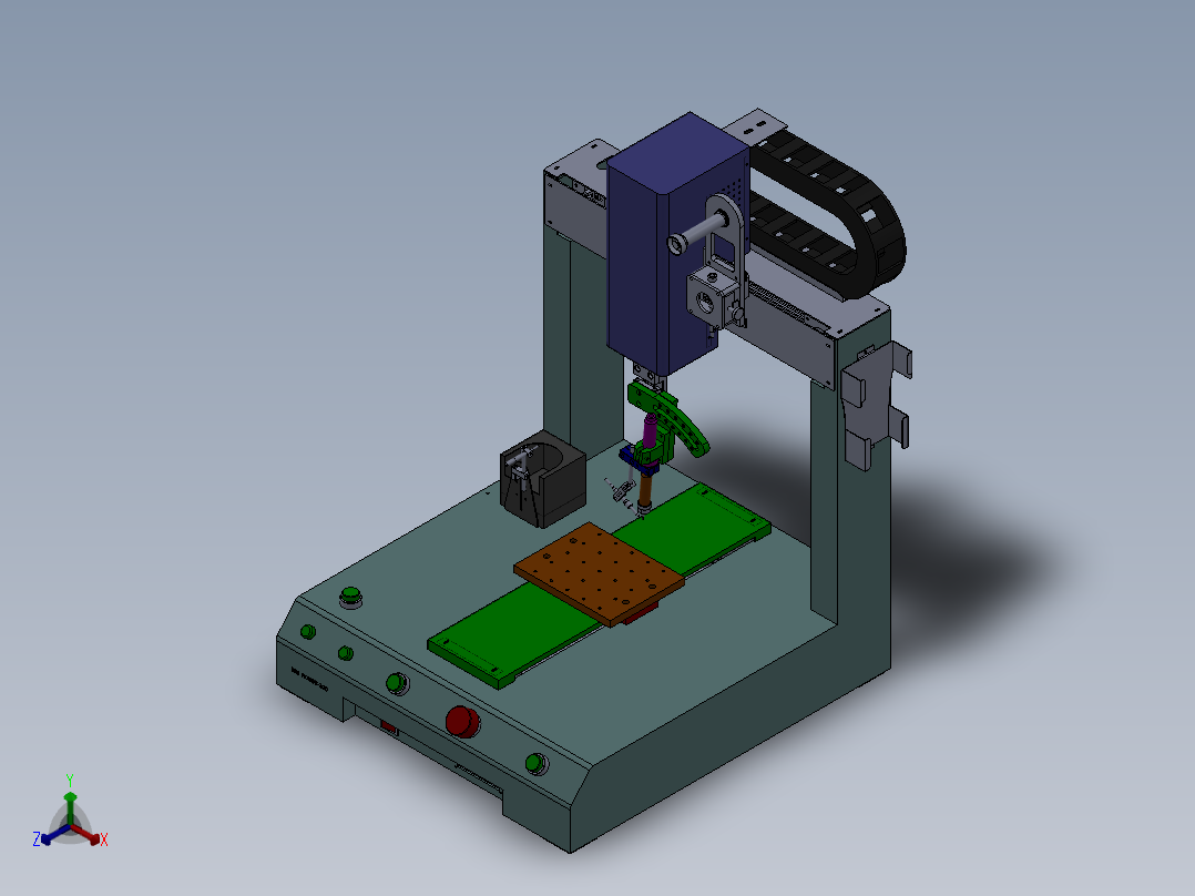 ZDH-HANX-001 三轴焊锡机 3D模型正等轴测图