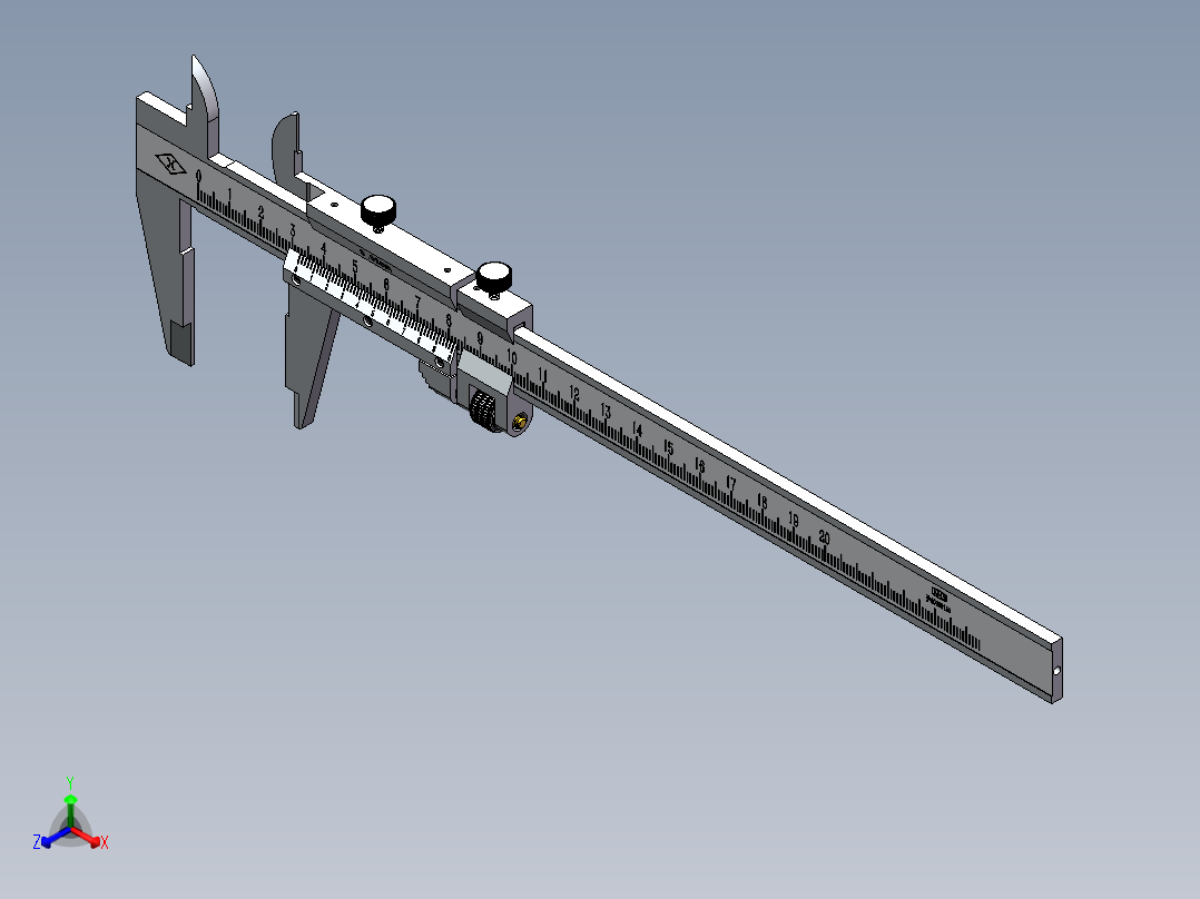 游标卡尺正等轴测图