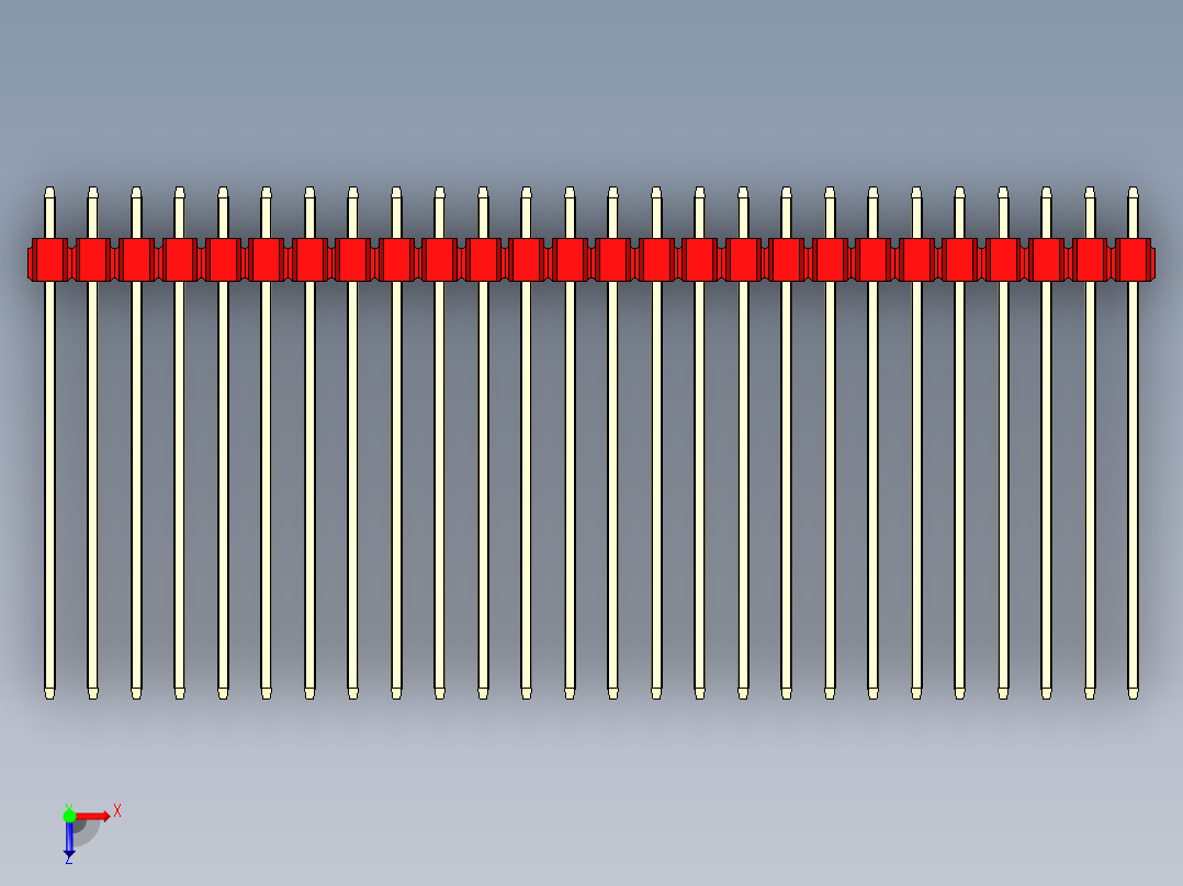 彩色公头100mil（2.54mm）系列-DS1021_red_2x26p_100mil_Type43_rev1.0俯视图