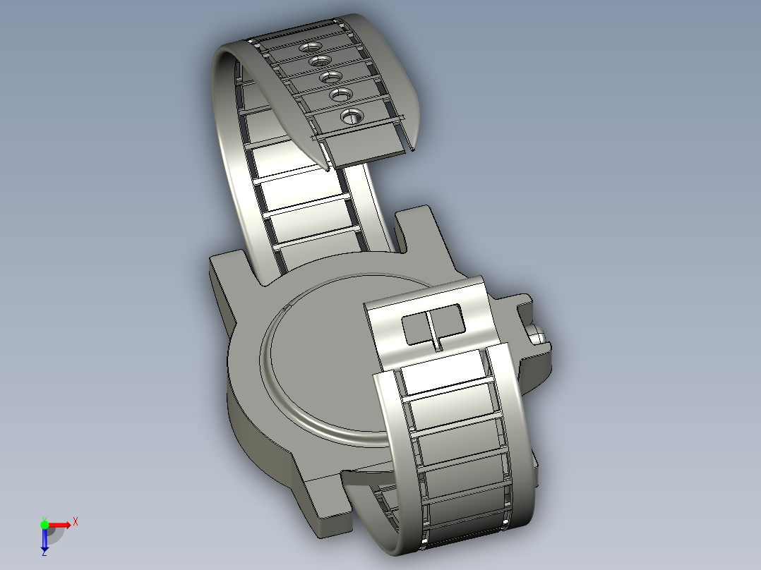 男士手表外观俯视图