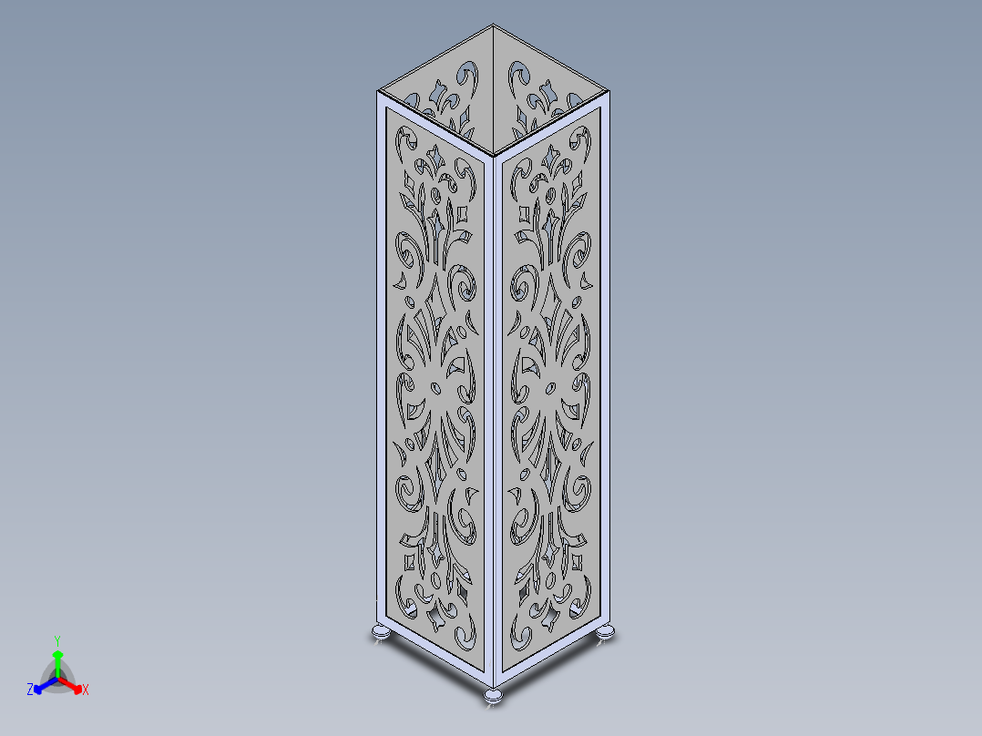 墙角灯正等轴测图