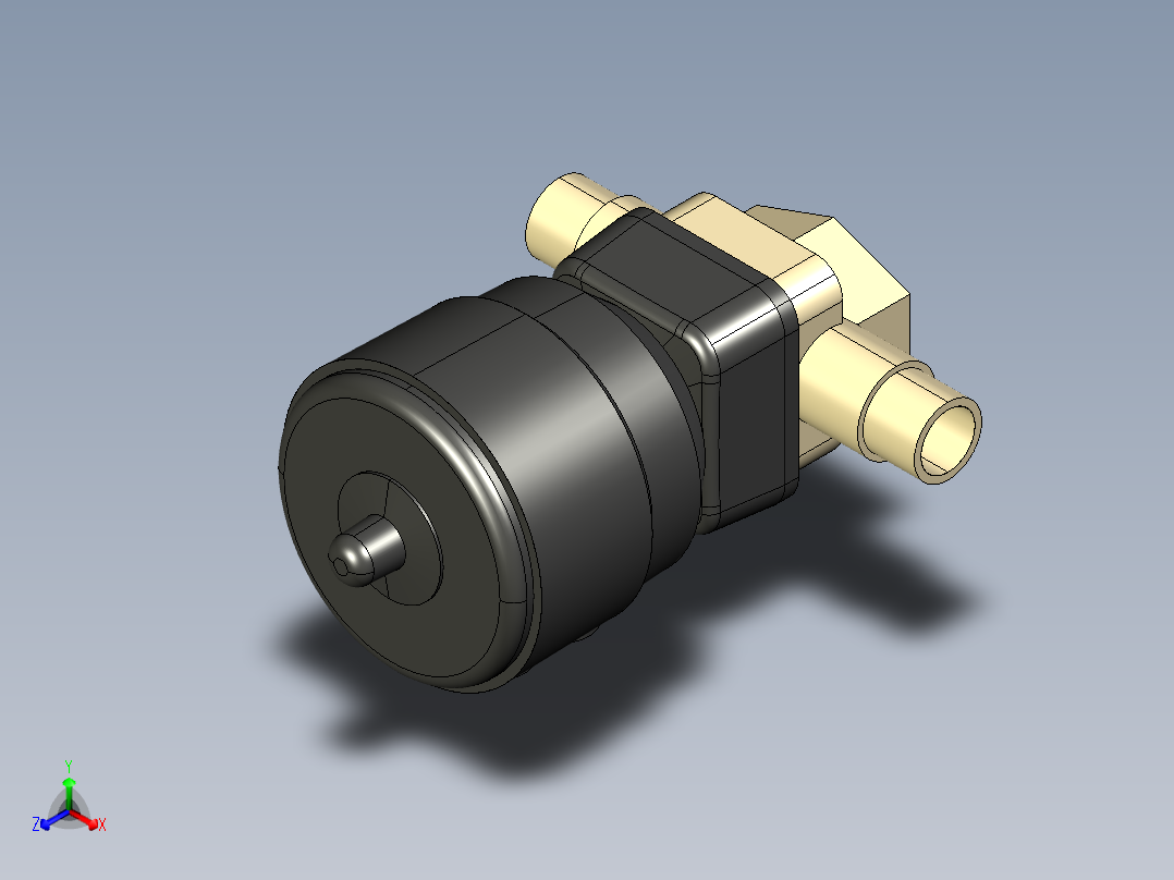 1DKDMCP NC 气动隔膜阀常闭，与男性的两端，公制系列PP-H正等轴测图