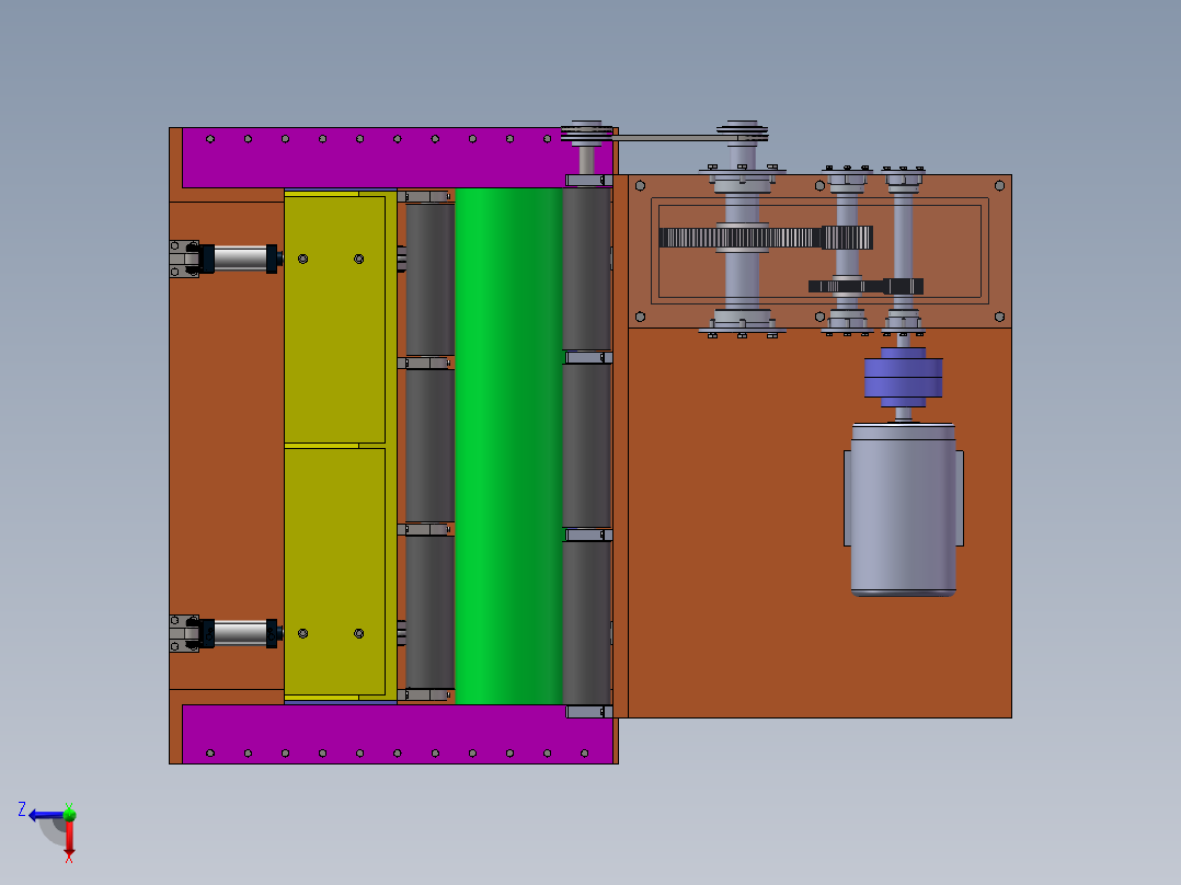 竹材旋切机SW三维图==1323642==300主视图