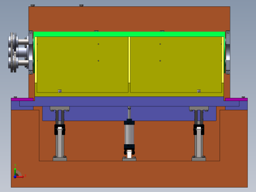 竹材旋切机SW三维图==1323642==300前视缩略图