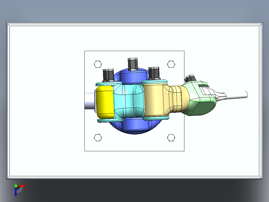 6轴机械臂俯视图
