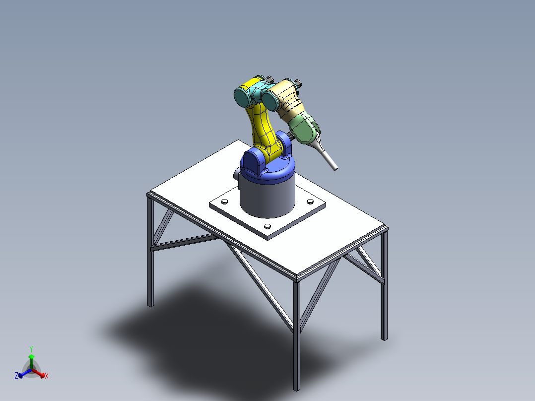 6轴机械臂正等轴测图