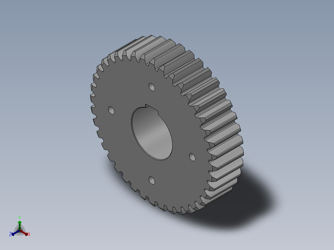 高频淬火直齿轮[SGGNCB3-40-A-40N]正等轴测图