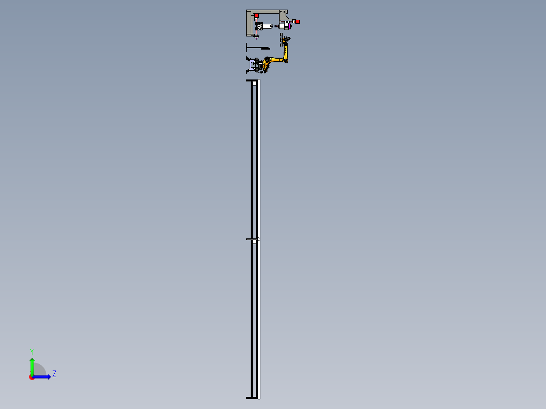 CNC5轴数控铣床与取料机械手组合左视图