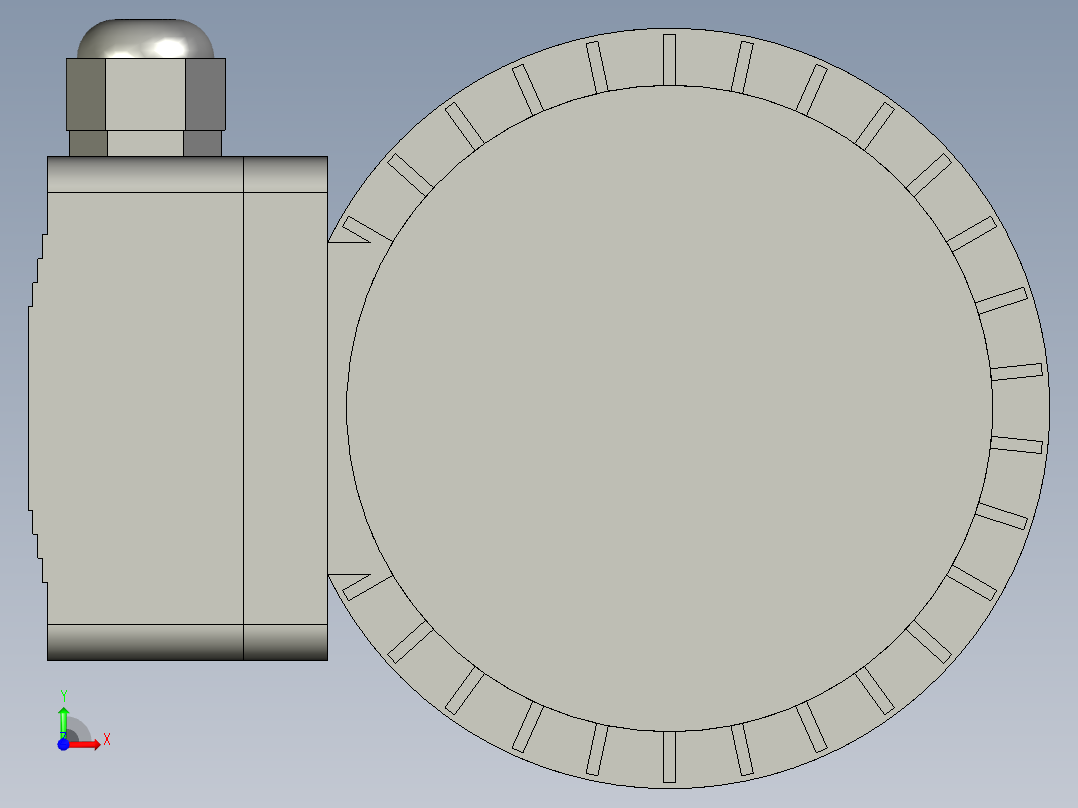 GH卧式附三相单相铝壳刹车缩框型齿轮减速马达GH-18-200W-50-A-G1-LT-HO_电机前视图