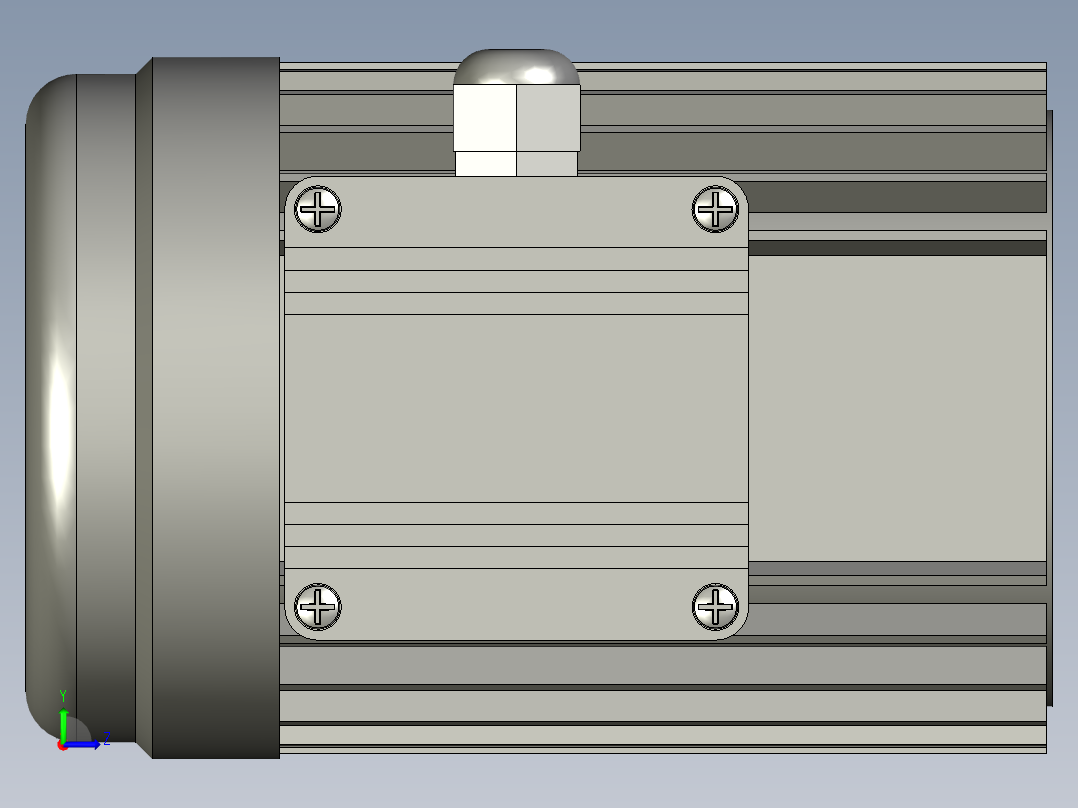 GH卧式附三相单相铝壳刹车缩框型齿轮减速马达GH-18-200W-50-A-G1-LT-HO_电机左视图