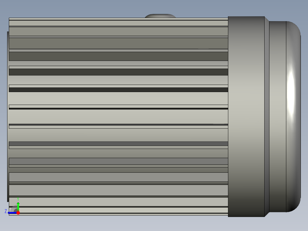 GH卧式附三相单相铝壳刹车缩框型齿轮减速马达GH-18-200W-50-A-G1-LT-HO_电机右视图