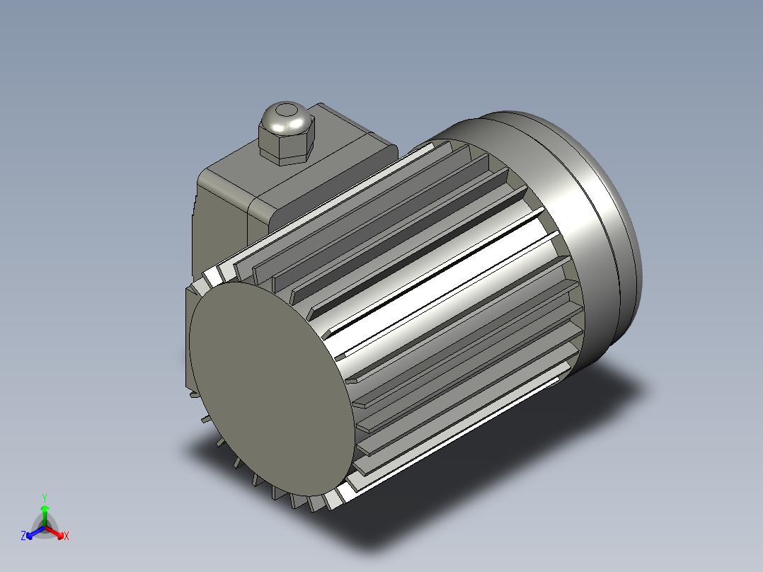GH卧式附三相单相铝壳刹车缩框型齿轮减速马达GH-18-200W-50-A-G1-LT-HO_电机正等轴测图