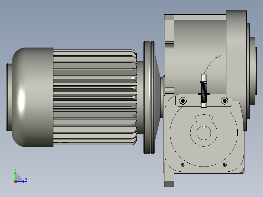 BS0-110DA配063减速机配1HP刹车马达垂直安装左视图