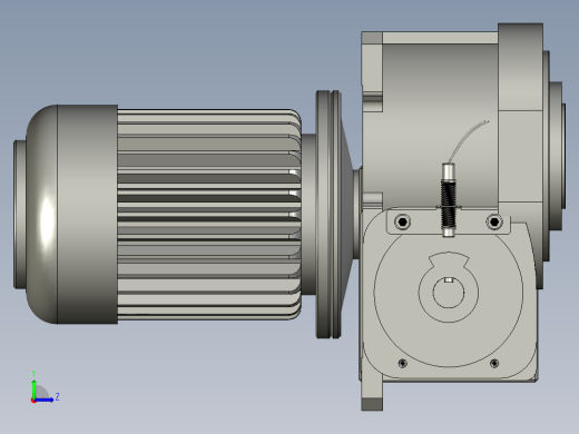 BS0-110DA配063减速机配1HP刹车马达垂直安装左视缩略图