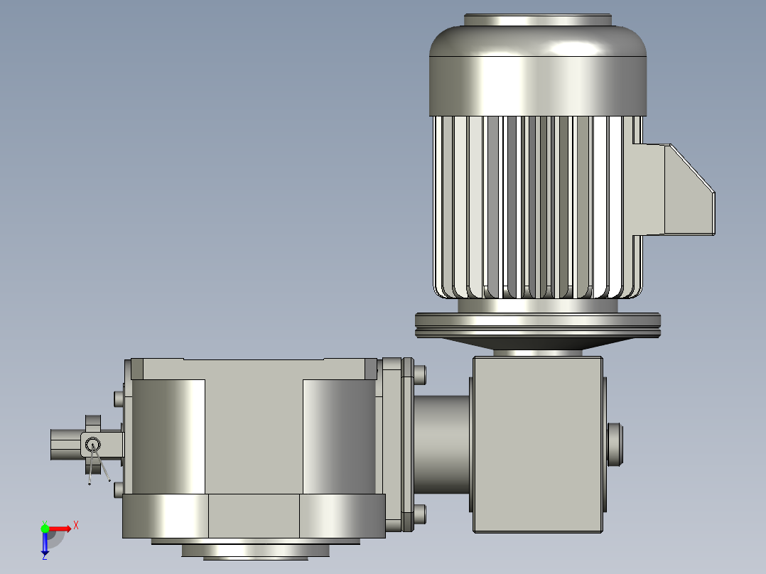 BS0-110DA配063减速机配1HP刹车马达垂直安装俯视图