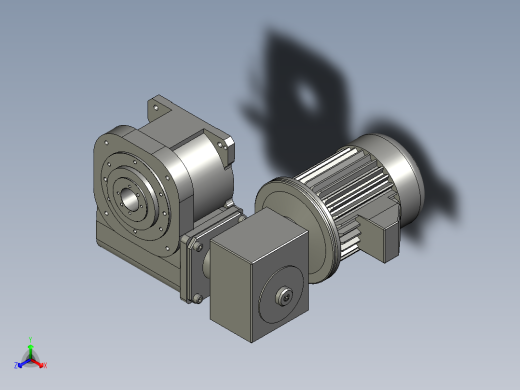 BS0-110DA配063减速机配1HP刹车马达垂直安装正等轴测缩略图
