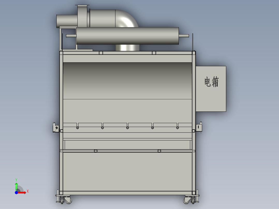 过滤柜漆雾吸收柜迷宫格纸箱前视图