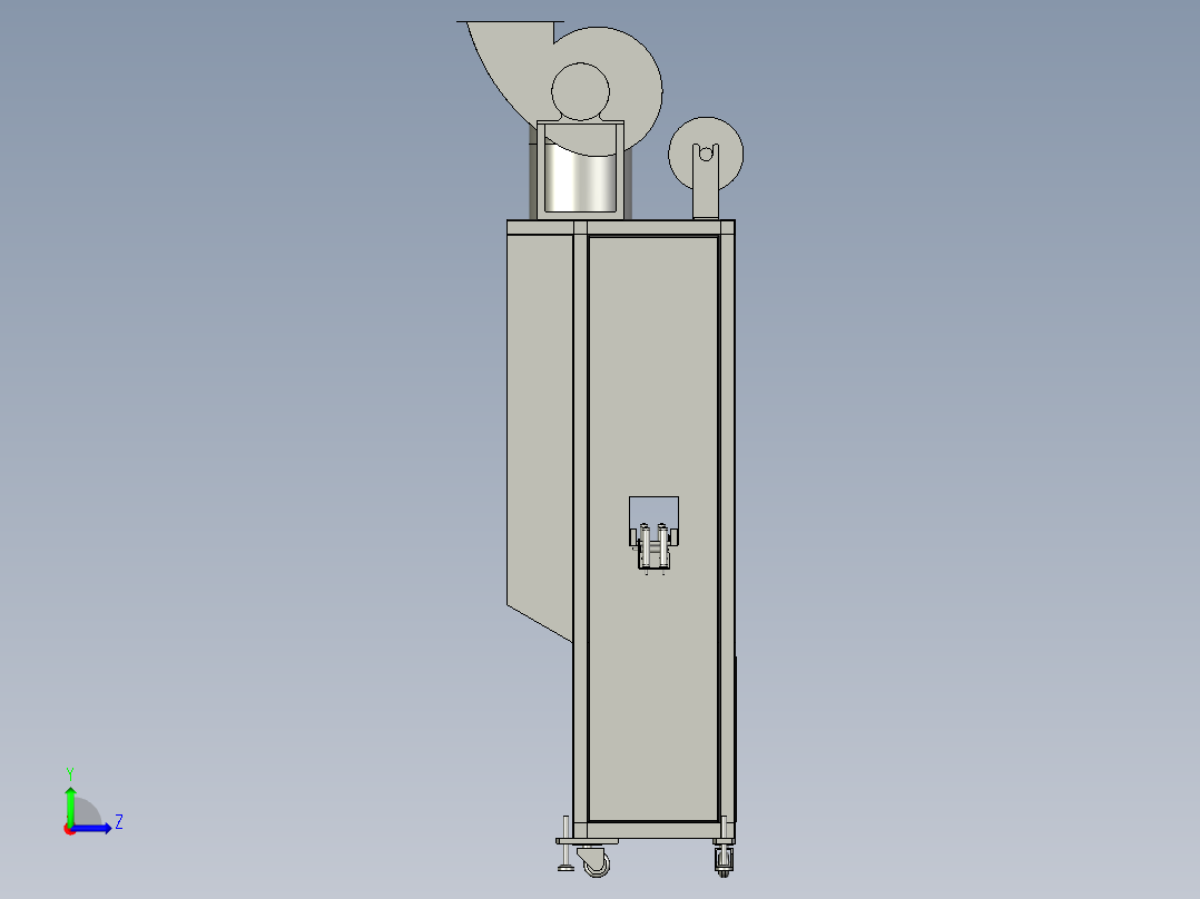 过滤柜漆雾吸收柜迷宫格纸箱左视图