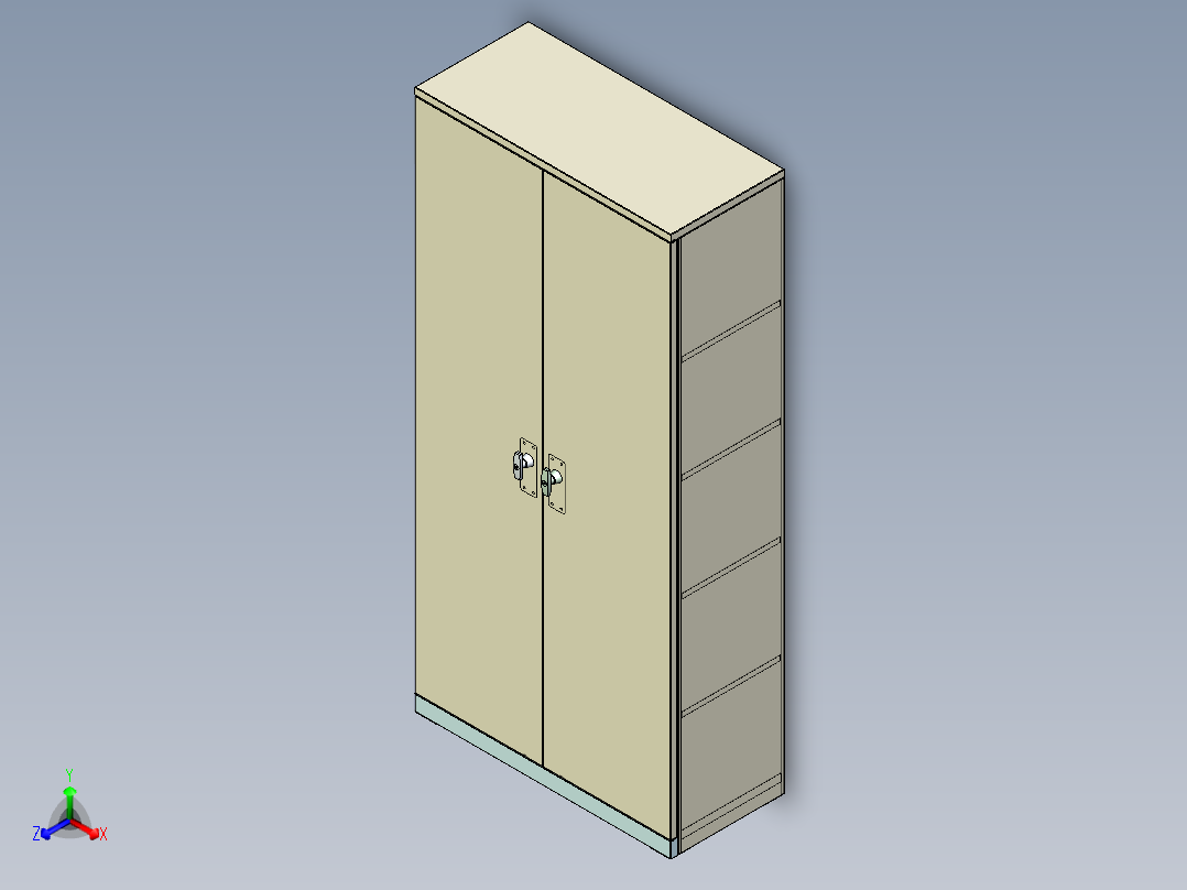 钣金文件储物柜设计主视图
