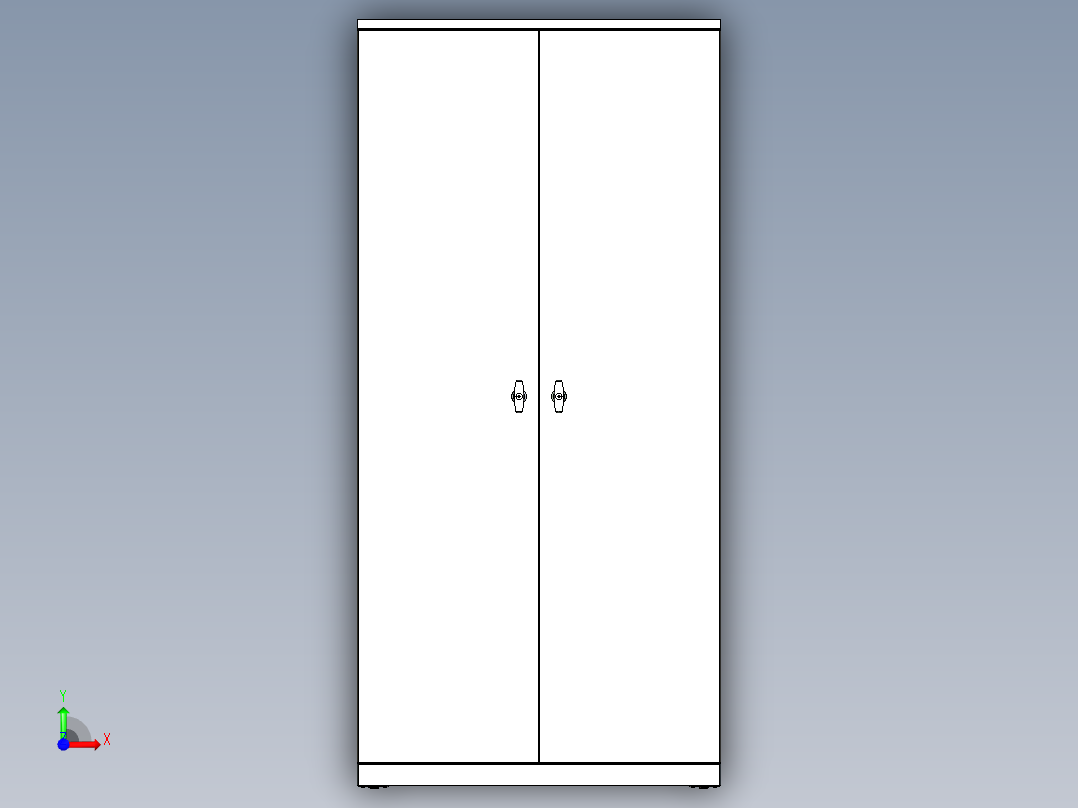 钣金文件储物柜设计前视图