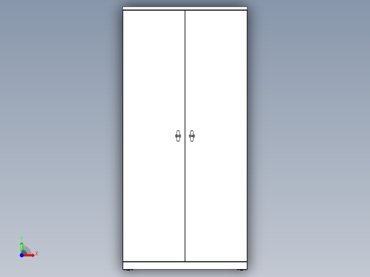 钣金文件储物柜设计前视缩略图