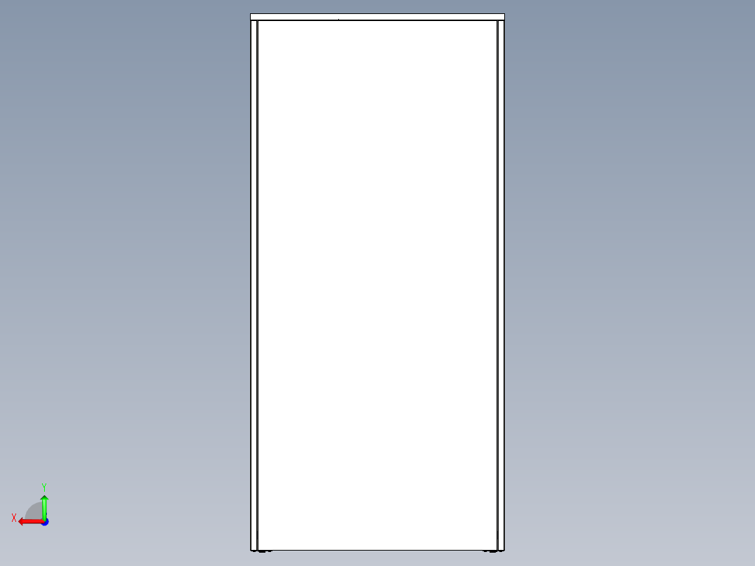 钣金文件储物柜设计后视图