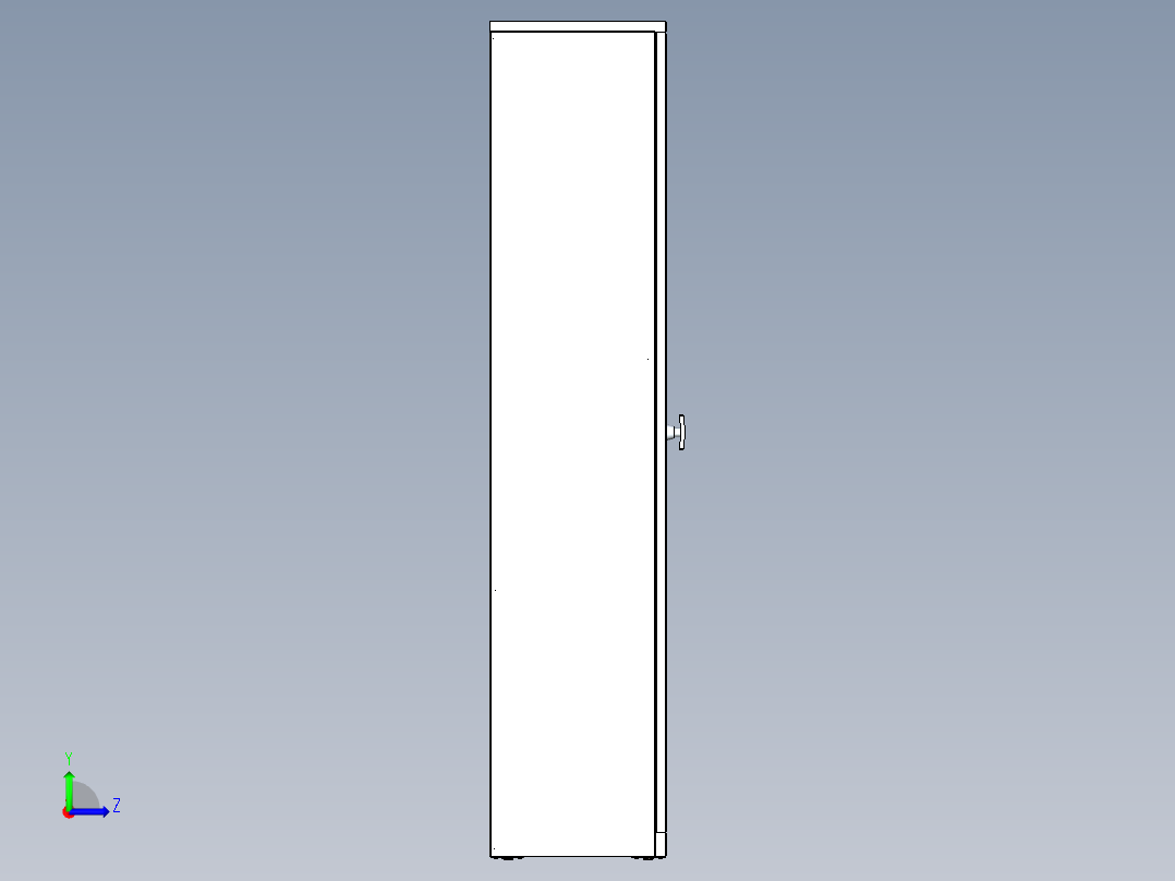 钣金文件储物柜设计左视图