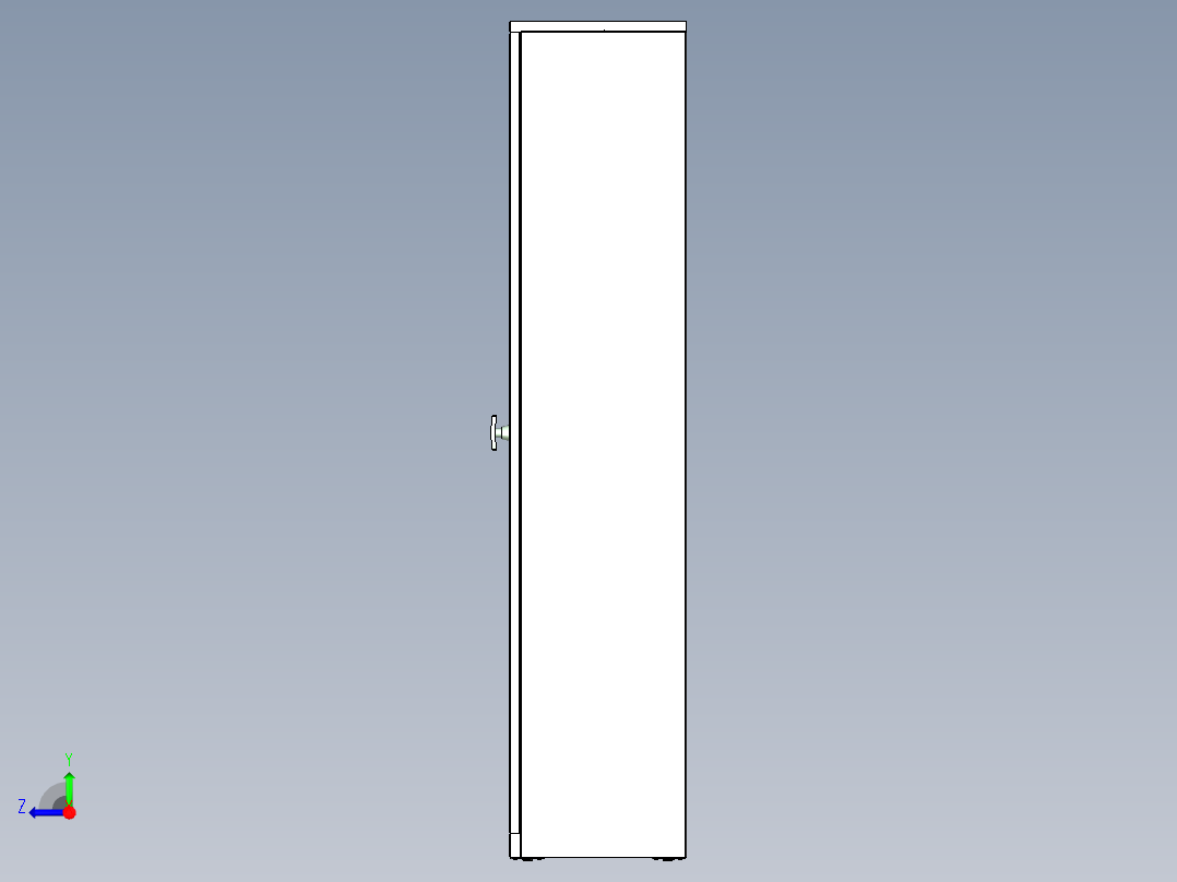 钣金文件储物柜设计右视图