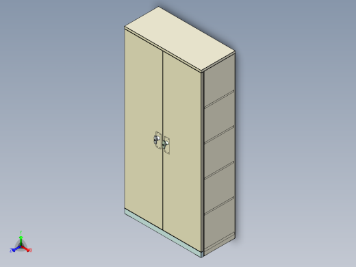 钣金文件储物柜设计正等轴测缩略图