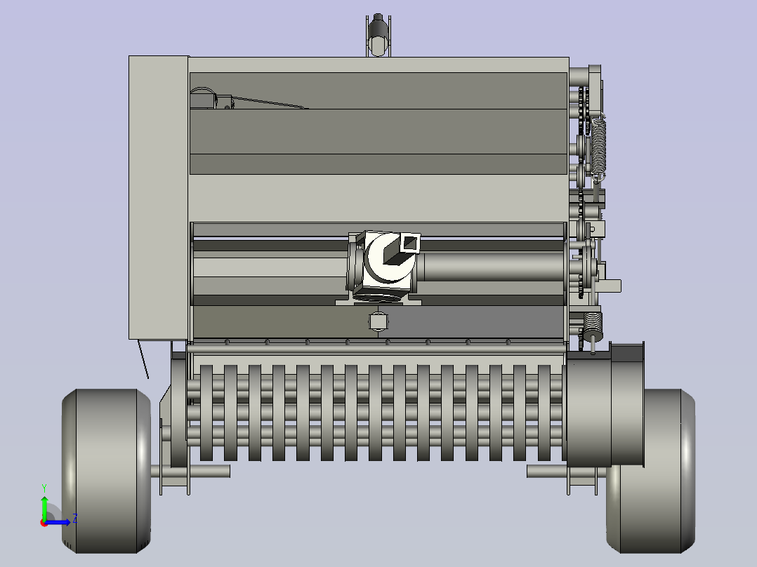 青贮玉米圆形压缩打捆机左视图