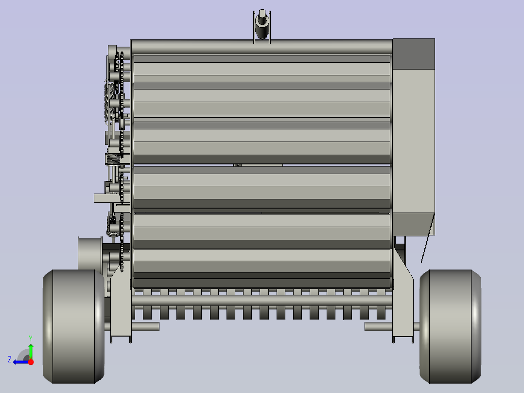 青贮玉米圆形压缩打捆机右视图