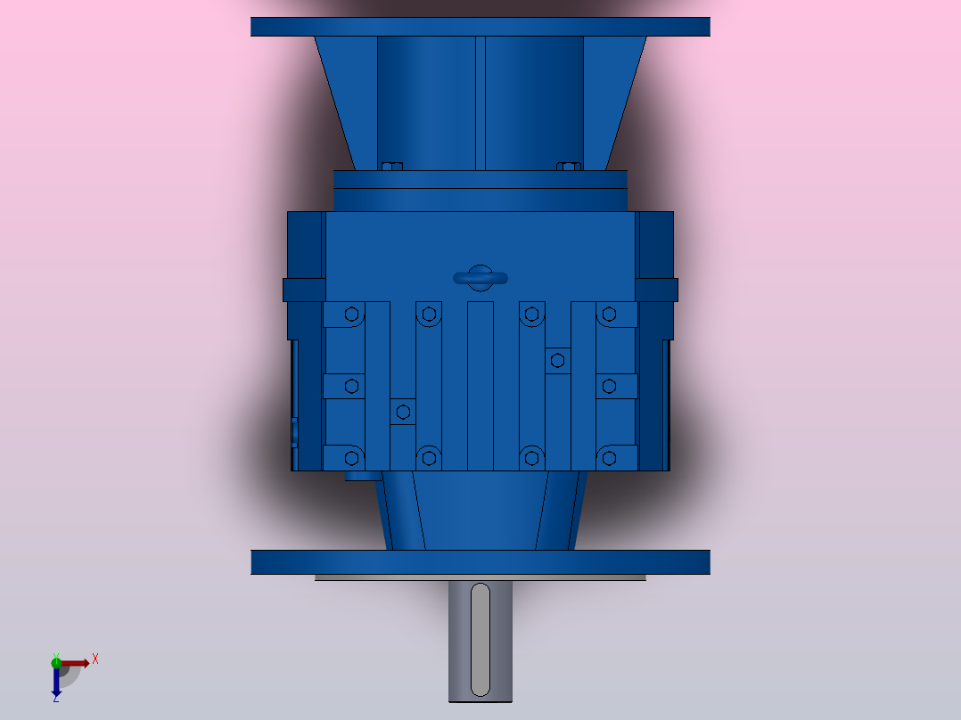 RF67ZP斜齿轮减速机RF67-4.29-M1-P100-Φ250俯视图