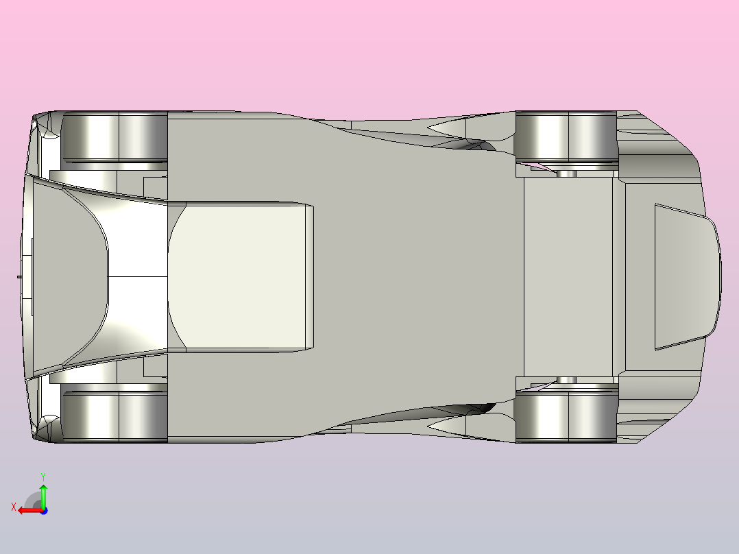 汽车，跑车模型3后视图