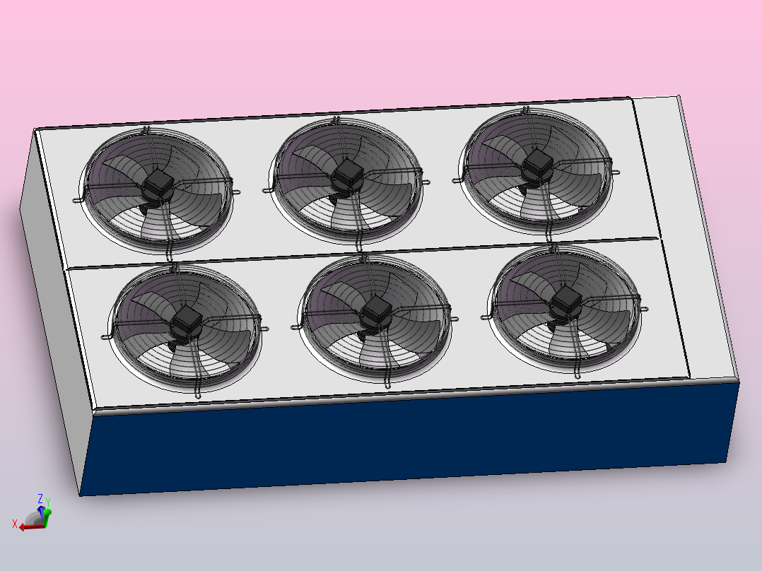 六风扇的机箱排风系统主视图