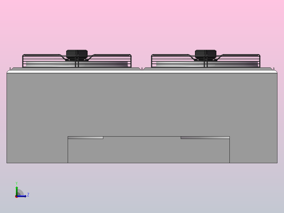 六风扇的机箱排风系统左视图