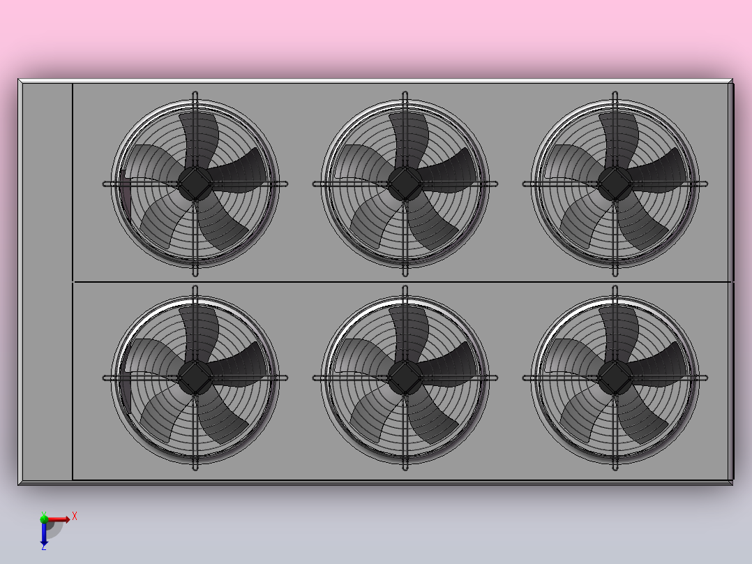 六风扇的机箱排风系统俯视图