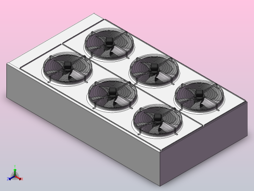 六风扇的机箱排风系统正等轴测缩略图