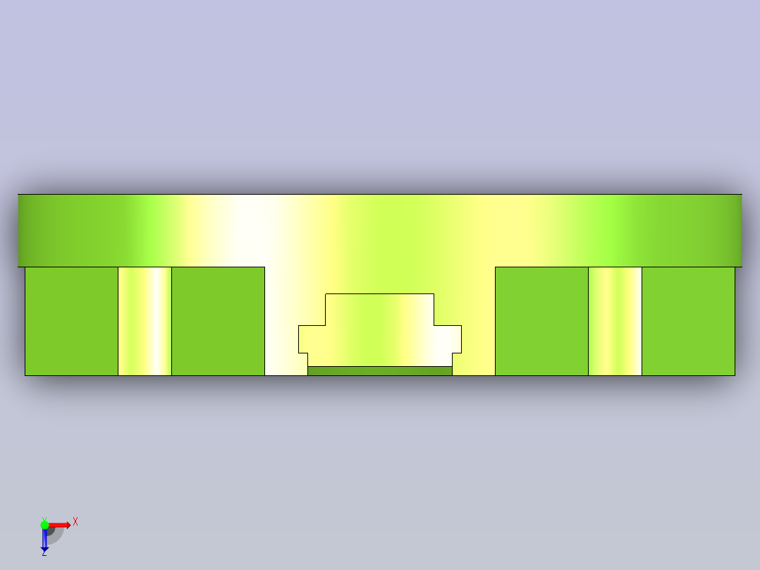 带尺寸的3D工具部件俯视图