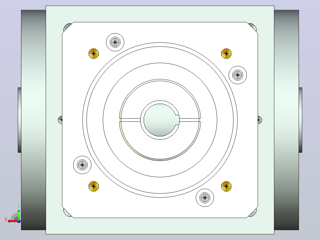 PW140双孔 PLX120-L2 24-95-115-M6转向器PW140 双孔输出 带120直齿减速机后视图