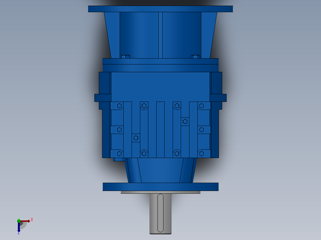 RF47ZP斜齿轮减速机RF47-3.83-M1-P80-Φ160俯视图