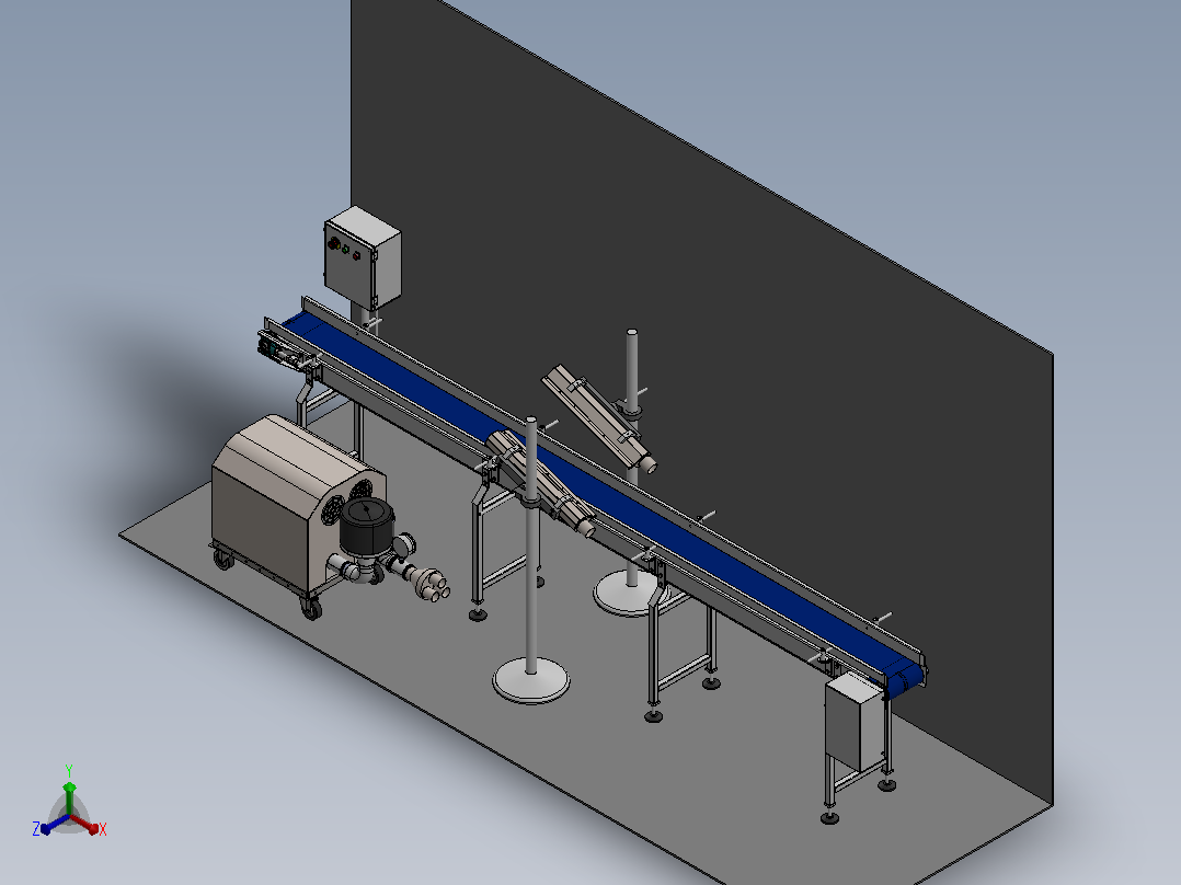 干燥系统组件3D图纸 Solidworks设计主视图