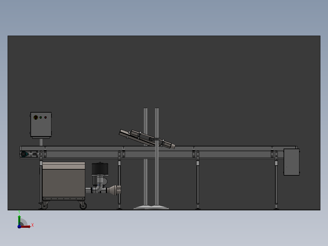 干燥系统组件3D图纸 Solidworks设计前视图