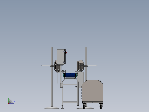 干燥系统组件3D图纸 Solidworks设计左视缩略图