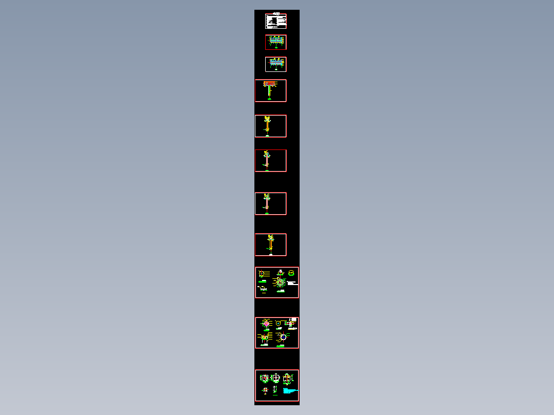 16米高单立柱双面型户外广告牌结构施工CAD图纸